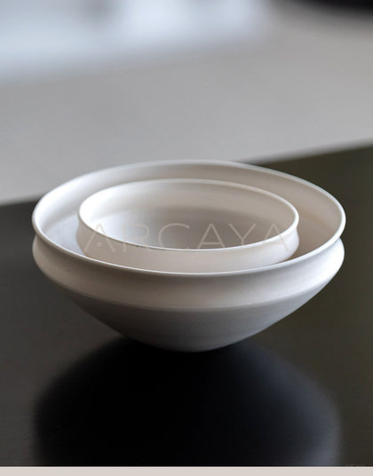 Amu Collab Folded Edge Ceramic Soup Bowl - scene