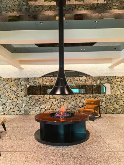 Hanging Electric Platform Fireplace - scene