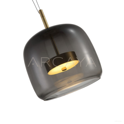 Smoked Glass Bell Pendant Light 80532 - scene