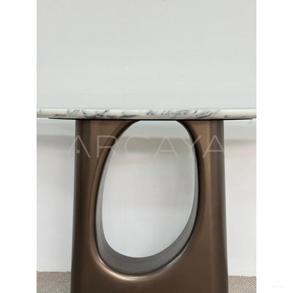 Metallic Lacquer Marble Console Table - scene