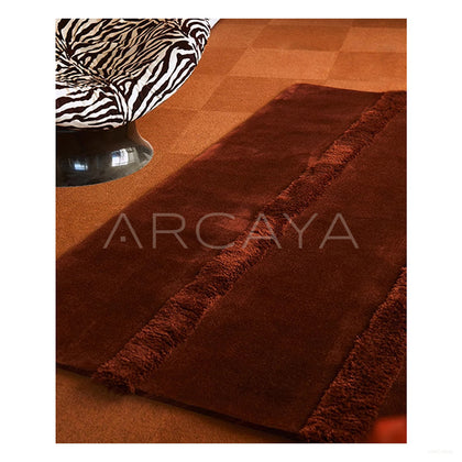 Brick Red Wool Line Rug Dsm P028 C02 - scene