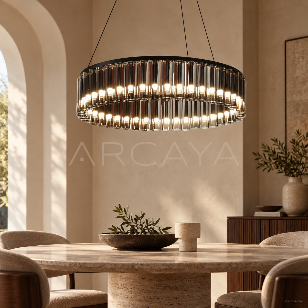 Glass Tube Ring Pendant Light 21890 - main
