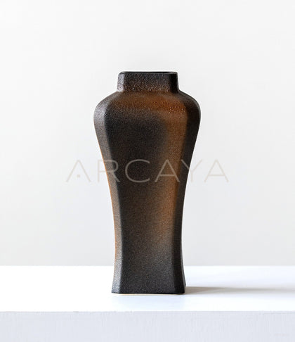 Vintage Kiln Glaze Square Ceramic Vase - scene