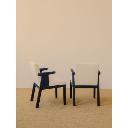 Old Money Oak Leather Dining Chair - scene