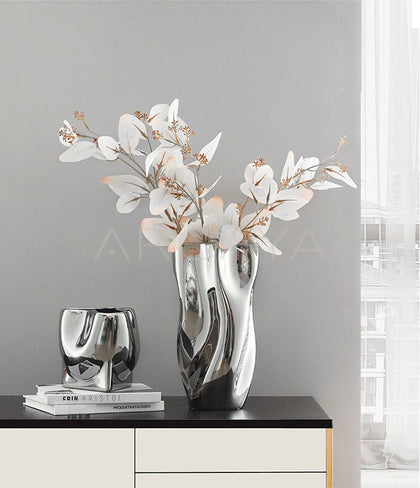 Silver Plated Metal Art Vase - scene