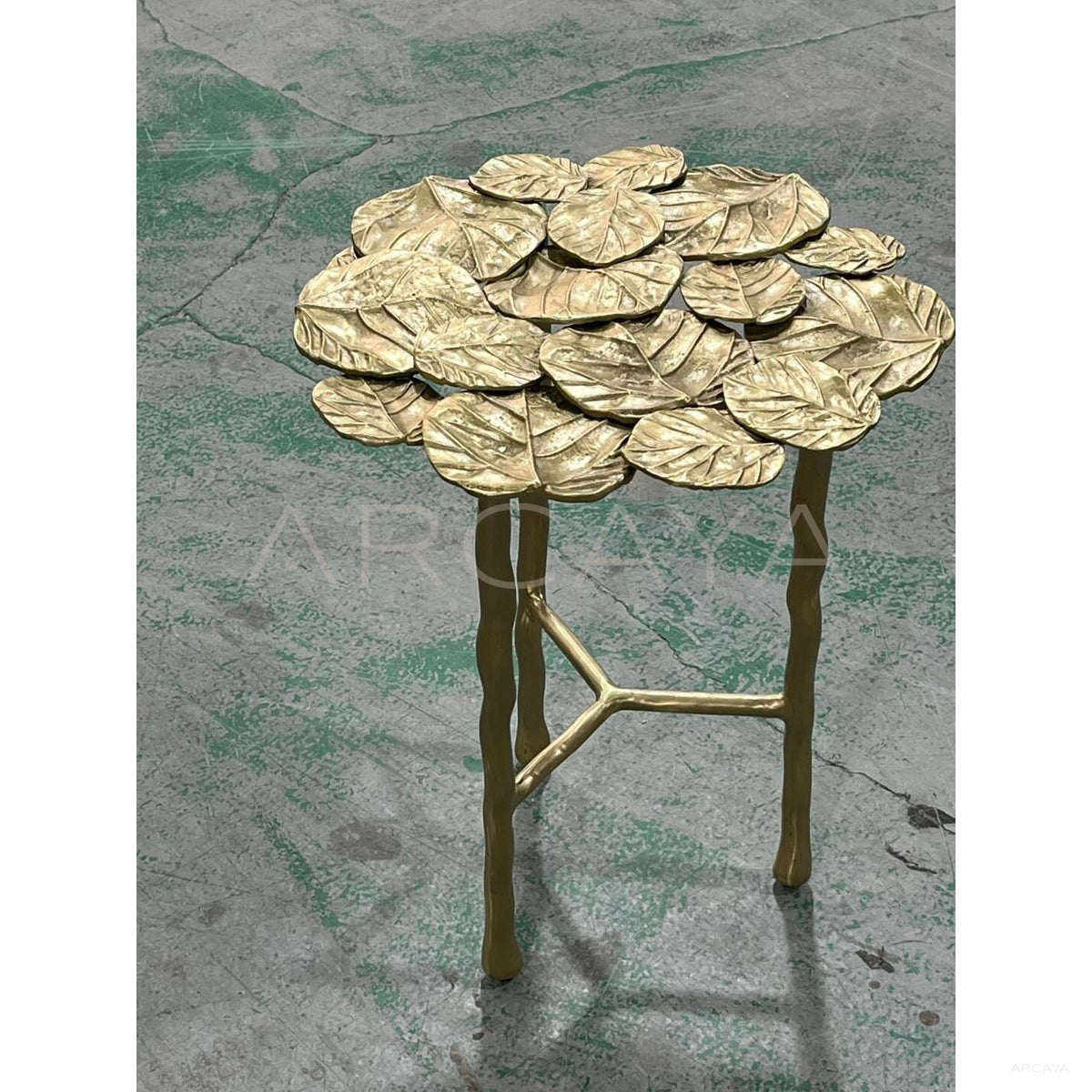 Brass Side Table in detail