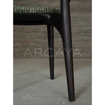 Solid Wood Curved Dining Chair - scene
