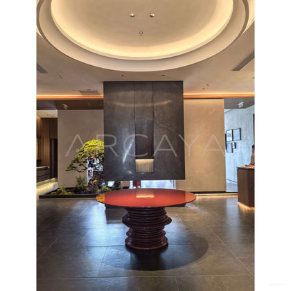 Custom High Gloss Art Round Table - scene