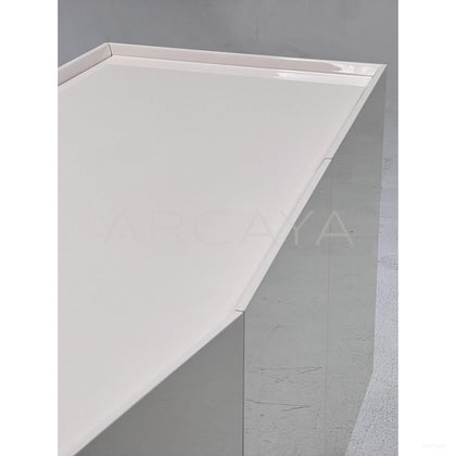 Pure White Matte Pyramid Base Four Door Sideboard - scene
