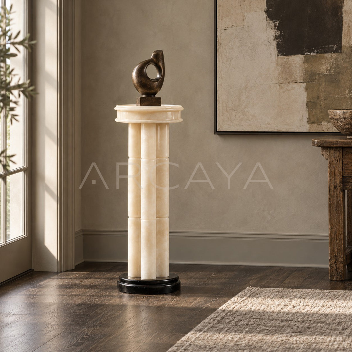 Aston Jiancheng Sculpture Pedestal Table in detail