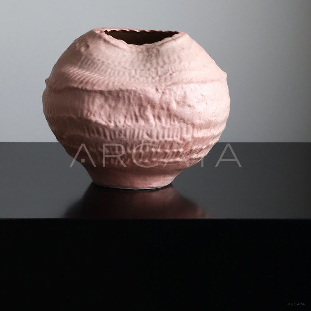 Wabi Sabi Pink Sand Textured Ceramic Vase - main