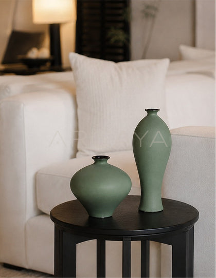 New Chinese Mist Green Ceramic Vase - scene