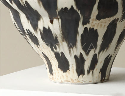 Ink Spot Textured Ceramic Vase - scene