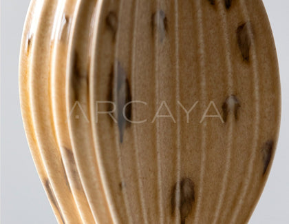 Vintage Ochre Irregular Ceramic Vase - scene
