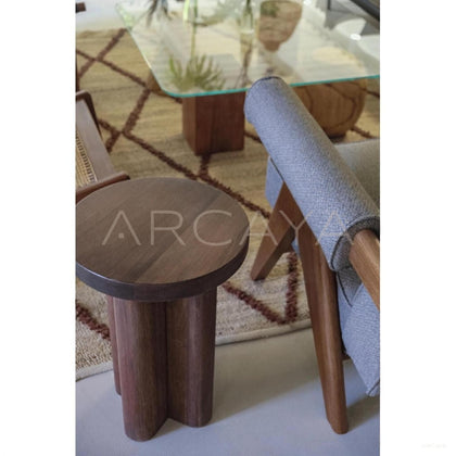 Champagne Teak Side Table - scene