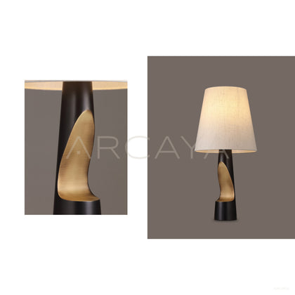 Black Gold Column Fabric Shade Table Lamp 96332 - scene