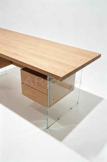 Modernist Glass Desk - detail