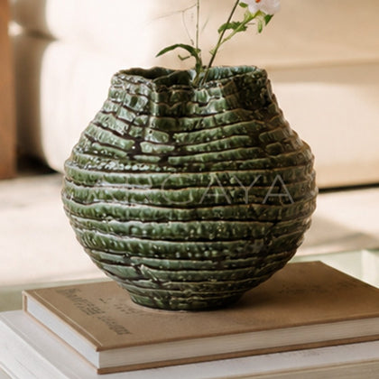 Handmade Spiral Layered Stoneware Vase - main