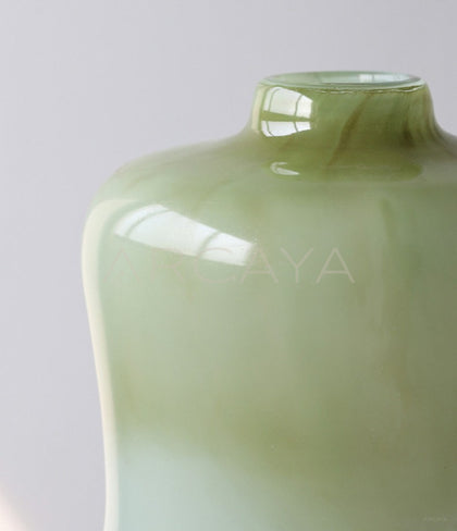 Mid Century Glazed Glass Vase Tabletop - scene