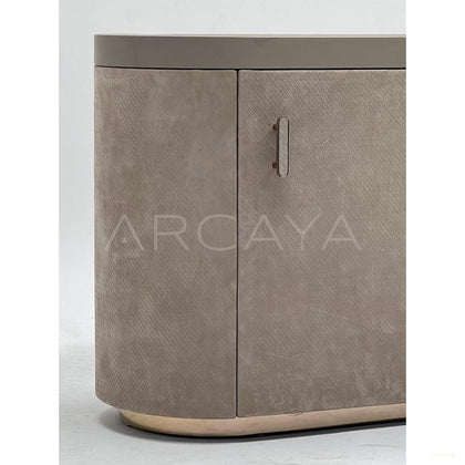 Diamond Velvet Curved Stone Sideboard - scene