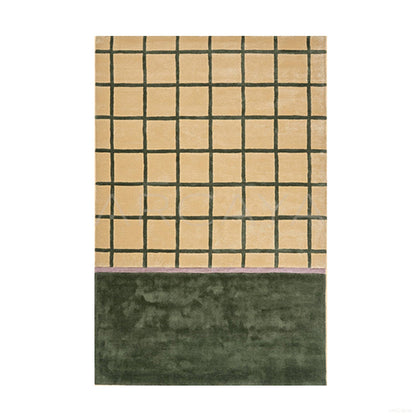 Beige Green Check Rug Dsm P013 F - main
