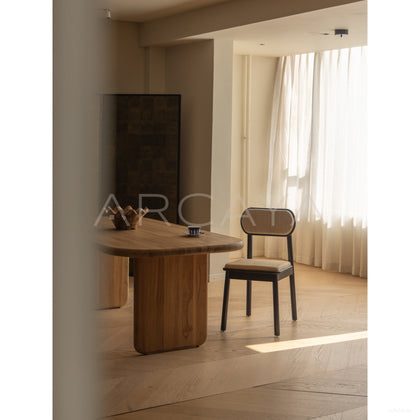 Simple Teak Dining Chair - scene