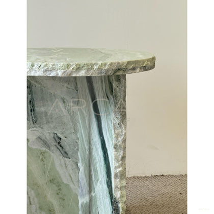 Custom Green Marble Live Edge Piece — Side Table - scene