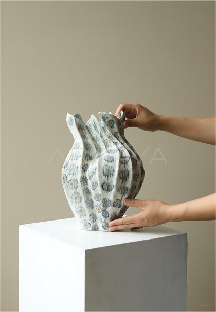 Wabi Sabi Jingdezhen Designer Dried Flower Vase - scene