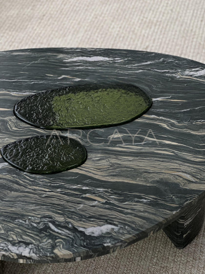 Classic Modern Stone Furniture Piece — Coffee Table - scene