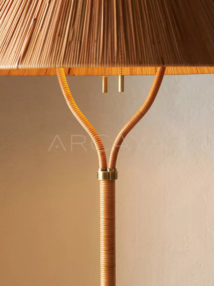 Delphine Rattan Floor Lamp - scene