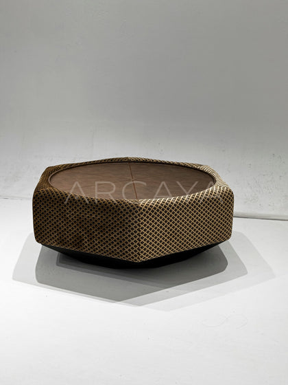 Leather Plaid Fabric Coffee Table - scene