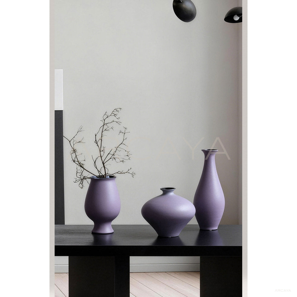 New Chinese Purple Ceramic Vase in detail