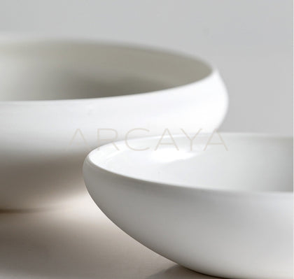 Sunxun Collab Plain Flat Round Shallow Bowl - scene