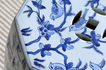 New Chinese Blue White Ceramic Stool - scene