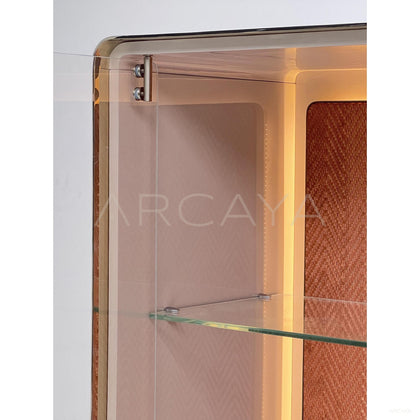 Curved Glass Lighted Display Cabinet - scene