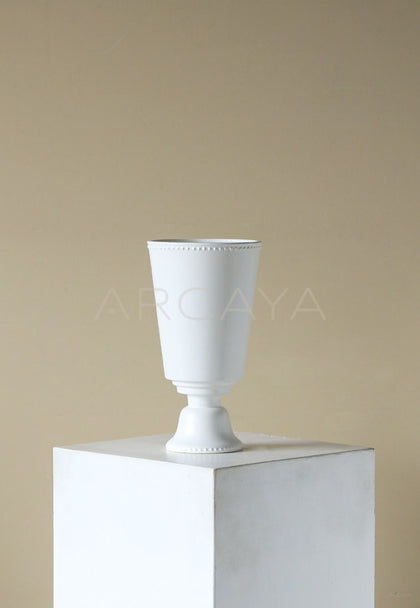 Mid Century White Ceramic Vase - scene