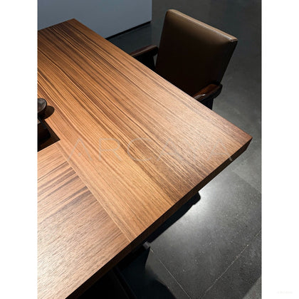 Dark Wood Grain Quiet Piece — Dining Table - scene