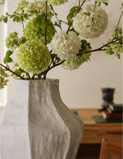 Handmade Irregular Plain White Vase Dining - scene
