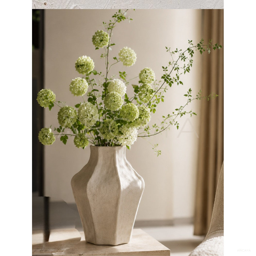 Handmade Sand Multi Faceted Ceramic Vase in detail