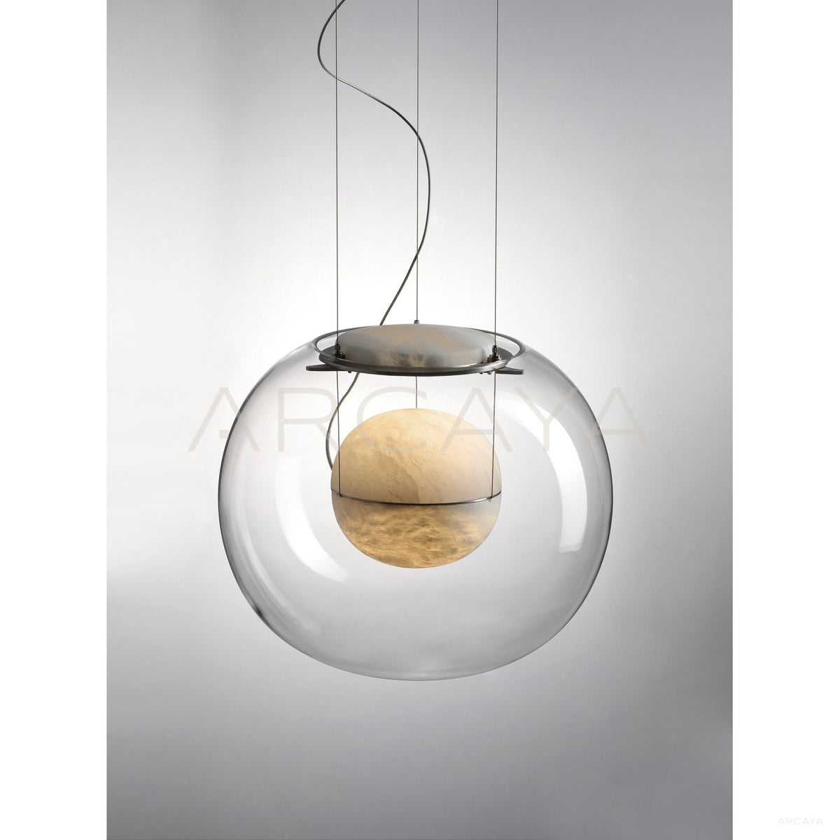 Stone Texture Glass Dome Pendant Light 23036 in detail