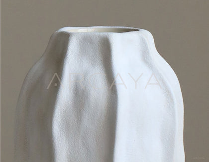 Wabi Sabi White Ceramic Vase - scene