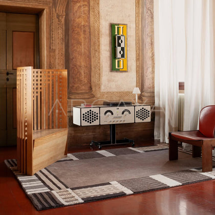 Terracotta Low Saturation Textured Rug - scene