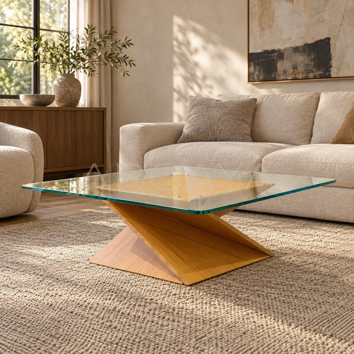 Light Color Small Space Coffee Table in detail