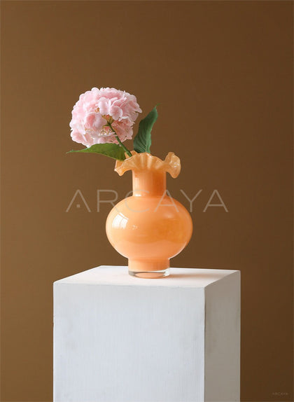 French Mid Century Glass Vase - scene