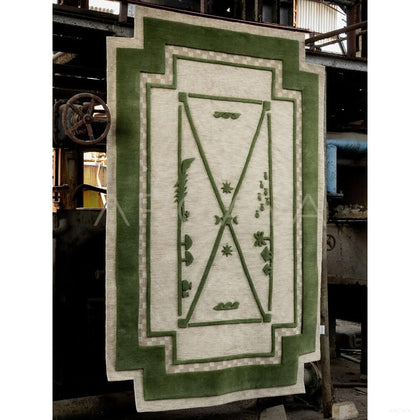 Olive Green Rug - scene