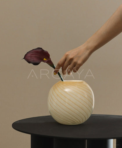 Mid Century Striped Gourd Vase - scene