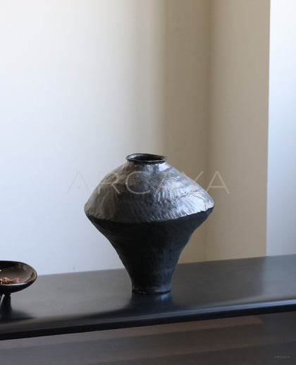 Black Wabi Sabi Jingdezhen Jar Vase - scene