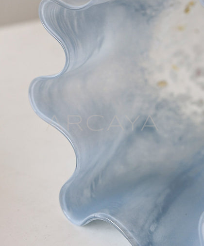 Mid Century Glass Vase Wide Mouth - scene