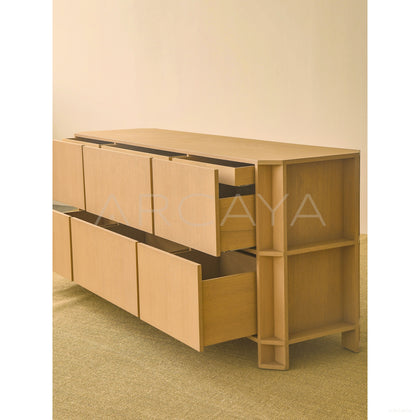 Italian Minimalist Oak Sideboard - scene