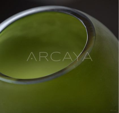 Vintage Frosted Sphere Glass Vase - scene